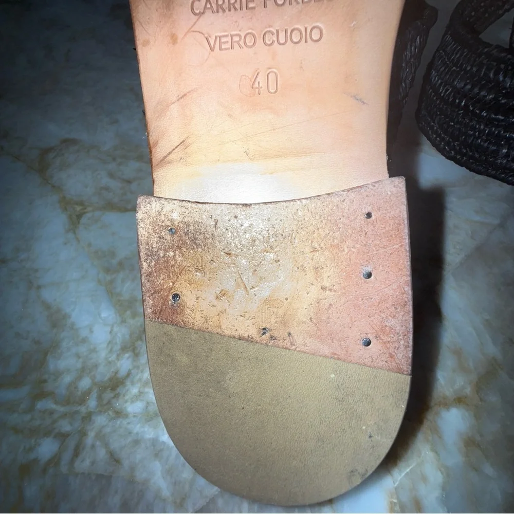 Carrie Forbes Tana woven black Raffia hand made sandals. 40 - Picture 9 of 9